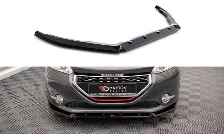 var-PE-208-1-GTI-FD2T Peugeot 208 GTi Mk1 2013-2015 Frontsplitter V.2 Maxton Design 