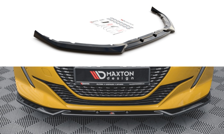 var-PE-208-2-FD2T Peugeot 208 Mk2 2019+ Frontsplitter V.2 Maxton Design 