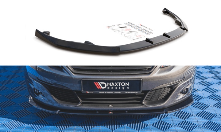 var-PE-308-2F-FD2T Peugeot 308 MK2 Facelift 2017-2021 Frontsplitter V.2 Maxton Design 