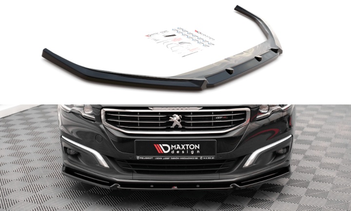 var-PE-508-1F-GT-FD1T Peugeot 508 GT Mk1 Facelift 2014-2018 Frontsplitter V.1 Maxton Design 