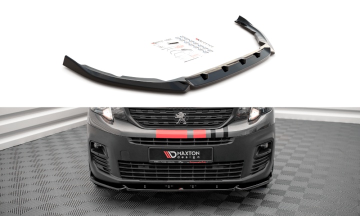 var-PE-PA-3-FD1T Peugeot Partner Mk3 2018+ Frontsplitter V.1 Maxton Design 