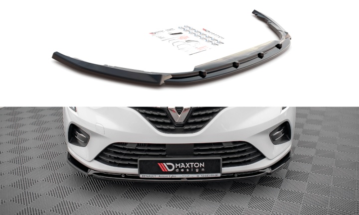 var-RE-CL-5-FD2T Renault Clio Mk5 2019+ Frontsplitter V.2 Maxton Design 