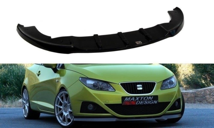 var-SE-IB-4-FD1T Seat Ibiza MK4 Sportcoupe 2008-2012 Frontsplitter V.2 Maxton Design 