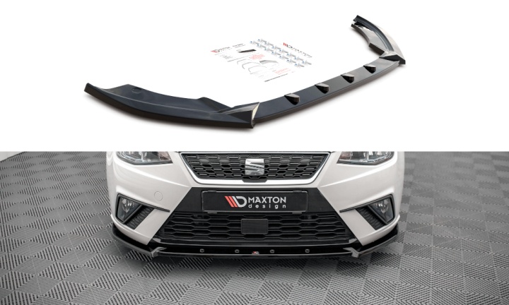 var-SE-IB-5-FD1T Seat Ibiza Mk5 2017-2021 Frontsplitter V.1 Maxton Design 