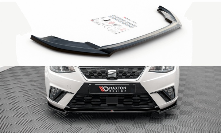 var-SE-IB-5-FD3T Seat Ibiza Mk5 2017-2021 Frontsplitter V.3 Maxton Design 