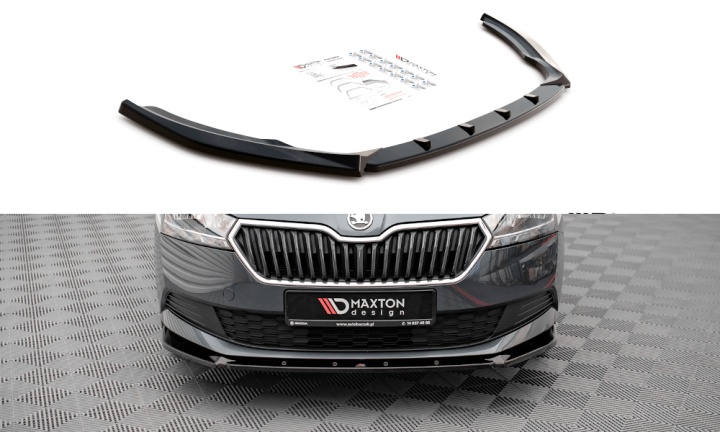 var-SK-FA-3F-K-FD1T Skoda Fabia MK3 Facelift 2019+ Frontsplitter V.1 Maxton Design 