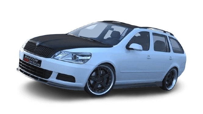 var-SK-OC-2F-FD1T Skoda Octavia MK2 Facelift 2008-2013 Frontsplitter V.1 Maxton Design 