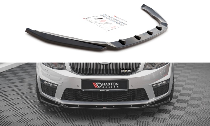 var-SK-OC-3-RS-FD4T Skoda Octavia RS MK3 2013-2016 Frontsplitter V.4 Maxton Design 