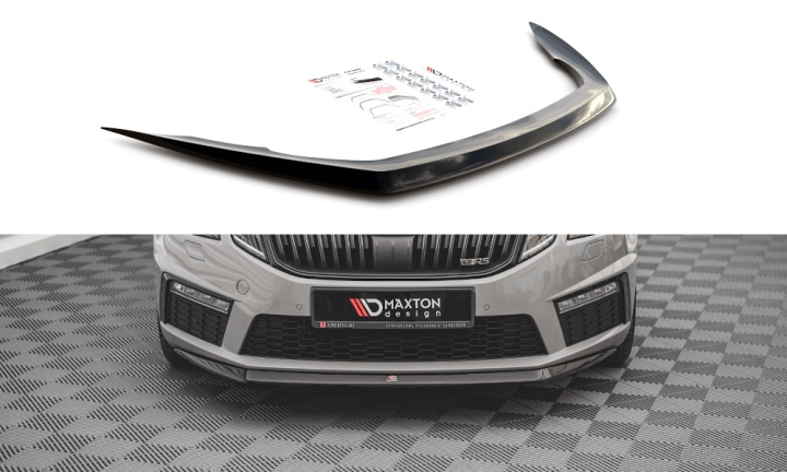 var-SK-OC-3F-RS-FD1T Skoda Octavia RS MK3 Facelift 2016-2019 Frontsplitter V.1 Maxton Design 