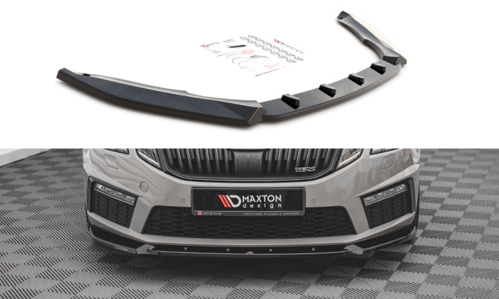 var-SK-OC-3F-RS-FD2T Skoda Octavia RS MK3 Facelift 2016-2019 Frontsplitter V.2 Maxton Design 