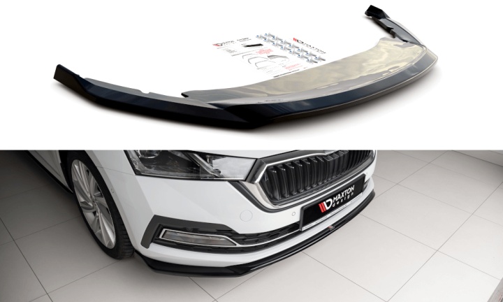 var-SK-OC-4-FD2T Skoda Octavia MK4 2019+ Frontsplitter V.2 Maxton Design 