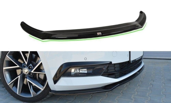 var-SK-SU-3-FD2T Skoda Superb Mk3 2015-2018 Frontsplitter V.2 Maxton Design 