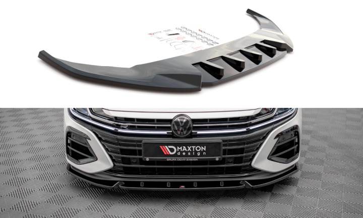 var-VW-AR-1F-R-FD2T VW Arteon R 2020+ Frontsplitter V.2 Maxton Design 