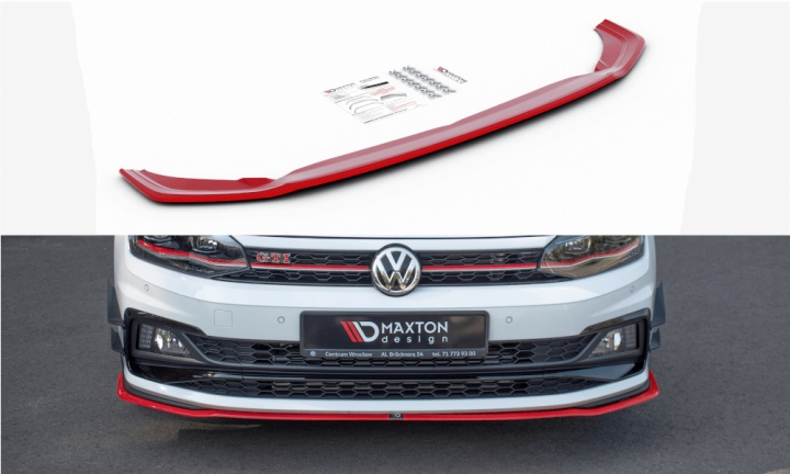 var-VW-PO-6-GTI-FD2T VW Polo GTI 2017+ Frontsplitter V.2 Maxton Design