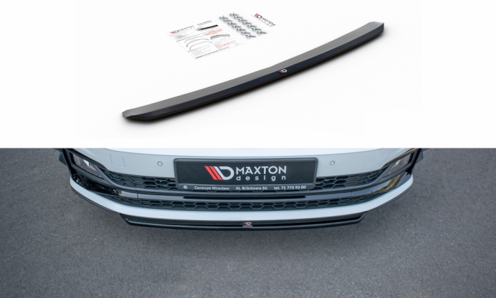 var-VW-PO-6-GTI-FD4T VW Polo GTI 2017+ Frontsplitter V.4 Maxton Design 