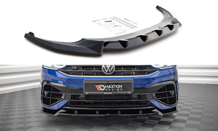 var-VW-TI-2F-R-FD2T Volkswagen Tiguan R MK2 Facelift 2020+ Frontsplitter V.2 Maxton Design 