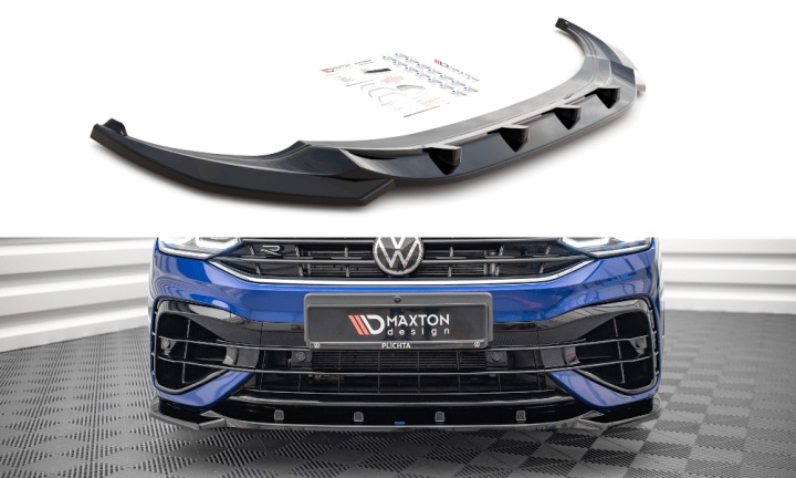 var-VW-TI-2F-R-FD3T Volkswagen Tiguan R MK2 Facelift 2020+ Frontsplitter V.3 Maxton Design 