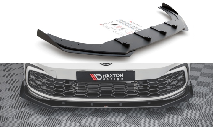 var-VWGO8GTICNC-FD1B-FSF1 VW Golf 8 GTI 2019+ Racing Frontsplitter + Splitters Maxton Design 