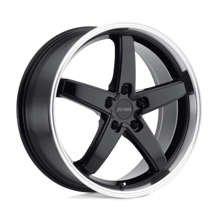 Petrol P1B 17x8 ET35 5x120 76.10mm Gloss Black W/ Machined Cut Lip Fäl