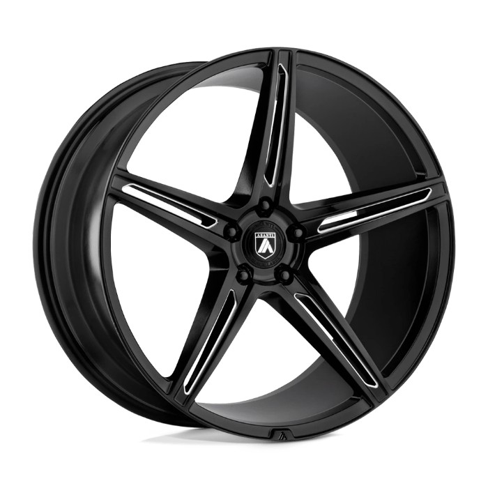 wlp-ABL22-20905635BK Asanti Black Alpha 5 20X9 ET35 5X112 72.60 Gloss Black Milled