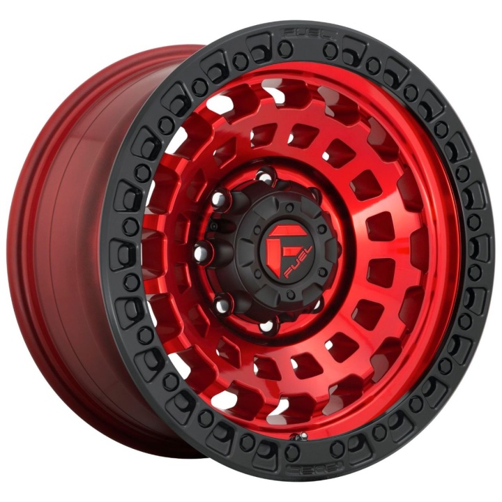 wlp-D63217908245 Fuel 1PC Zephyr 17X9 ET-12 8X165.1 125.10 Candy Red Black Bead Ring