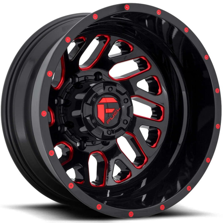 wlp-D65620829235 Fuel 1PC Triton 20X8.25 ET-201 8X200 142.00 Gloss Black Red Tinted Clear