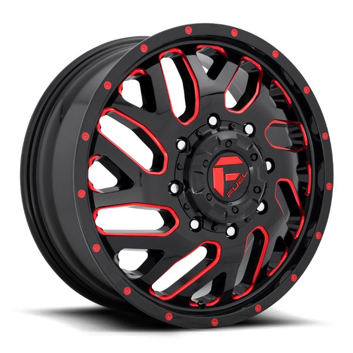 wlp-D656208293 Fuel 1PC Triton 20X8.25 ET105 8X210 154.30 Gloss Black Red Tinted Clear