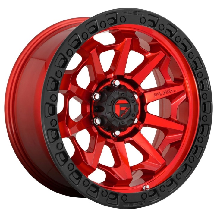 wlp-D69517901850 Fuel 1PC Covert 17X9 ET1 8X180 124.28 Candy Red Black Bead Ring