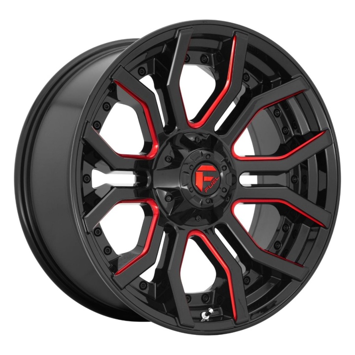 wlp-D71220001847 Fuel 1PC Rage 20X10 ET-18 8X180 124.20 Gloss Black Red Tinted Clear