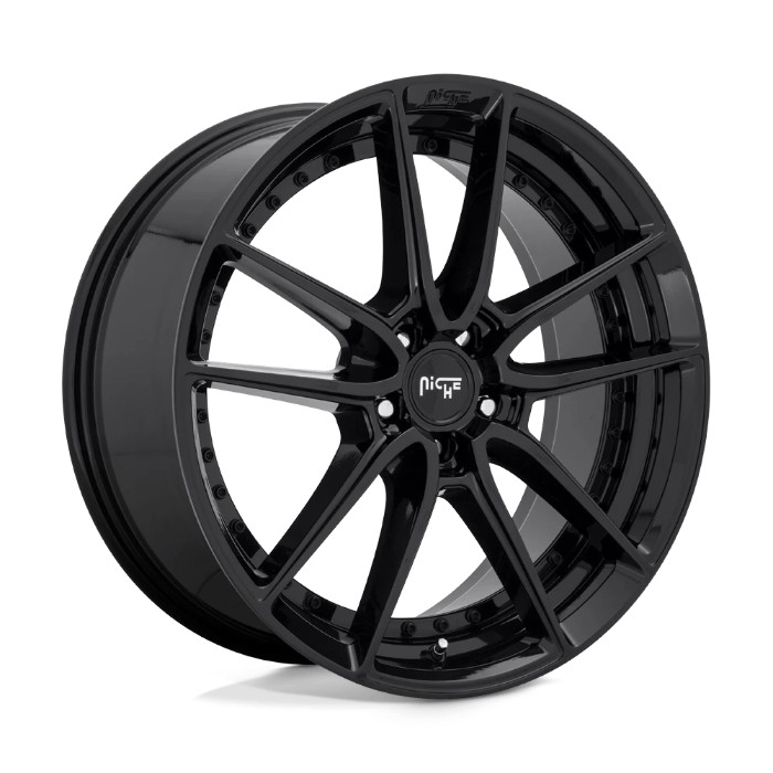 Niche 1PC M223 DFS 22x9 ET35 5x127 71.50mm Gloss Black Fälg