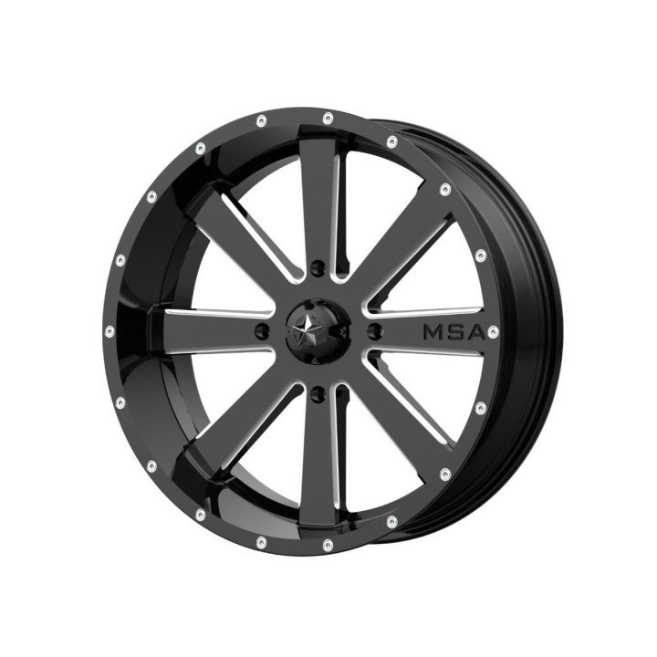 wlp-M34-024737M MSA Offroad Wheels Flash 24X7 ET0 4X137 112.00 Gloss Black Milled