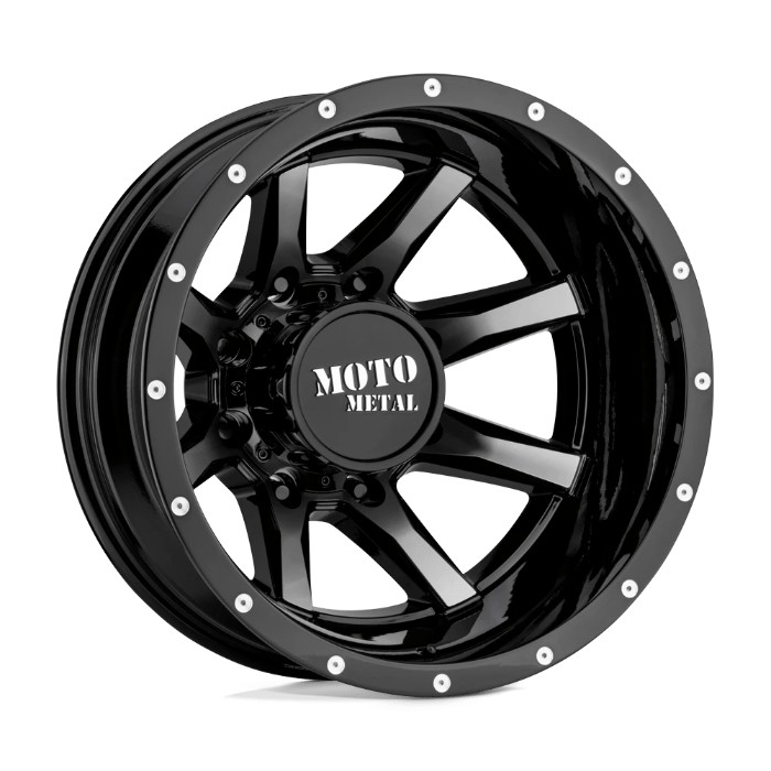 wlp-MO995765823140N Moto Metal Mo995 17X6.5 ET-140 8X200 142.00 Gloss Black Machined - Rear