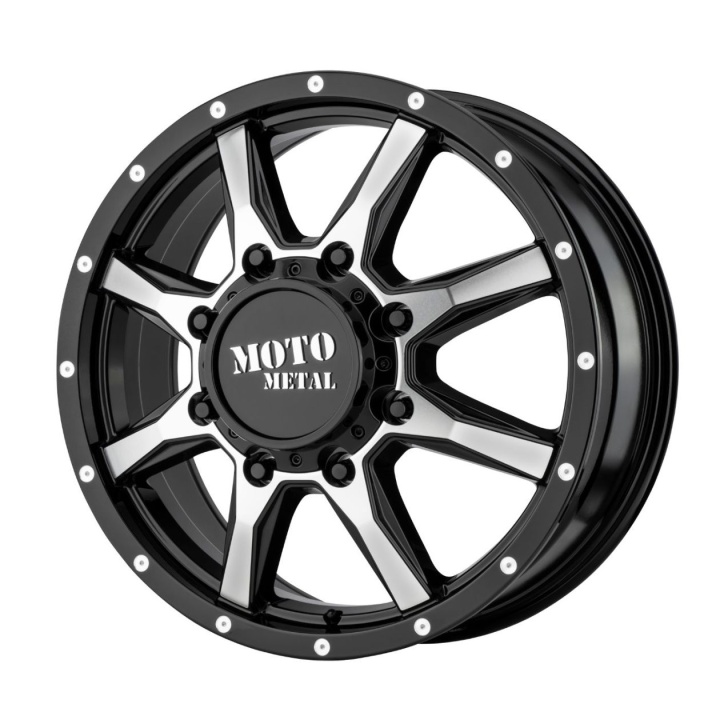 wlp-MO995765893111 Moto Metal Mo995 17X6.5 ET111 8X210 154.30 Gloss Black Machined - Front