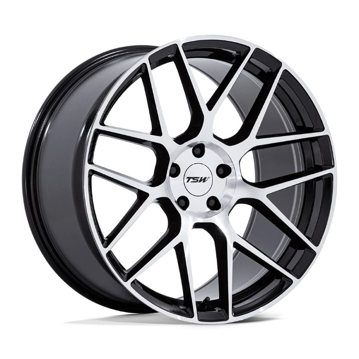 TSW TW002 LASARTHE 20x10.5 ET38 5x112 66.56mm Gloss Black Machined Fäl