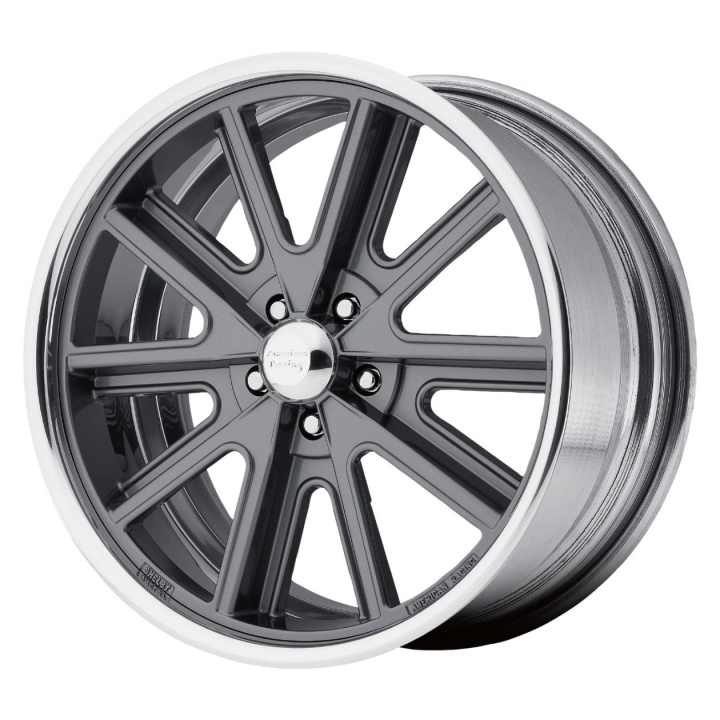 wlp-VN407710XX American Racing Vintage Vn407 17X10 ETXX BLANK 76.50 Two-Piece Mag Gray Center Polished Barrel