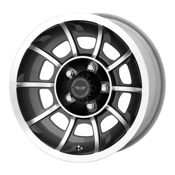 wlp-VN475700 American Racing Vintage Vector 15X7 ET0 BLANK 86.20 Anthracite Gray W/ Machined Face