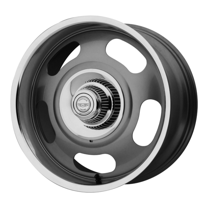 wlp-VN50678006400 American Racing Vintage Vn506 17X8 ET0 5x120.7/5.0 78.30 Mag Gray Center W/ Polished Lip