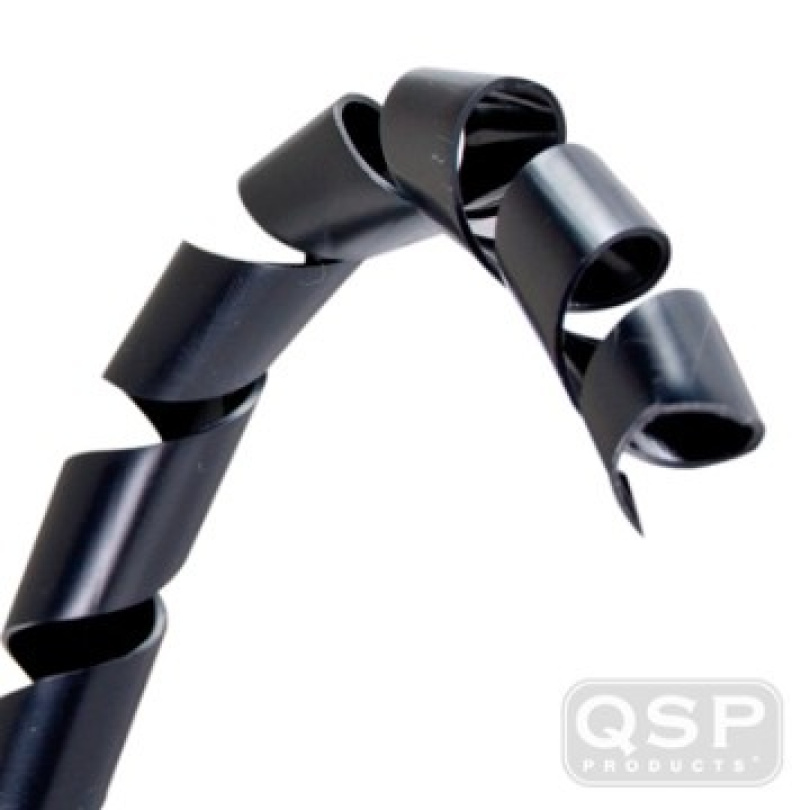 Spiralwrap Svart (Spirap) 4mm - Rulle (10m) QSP Products