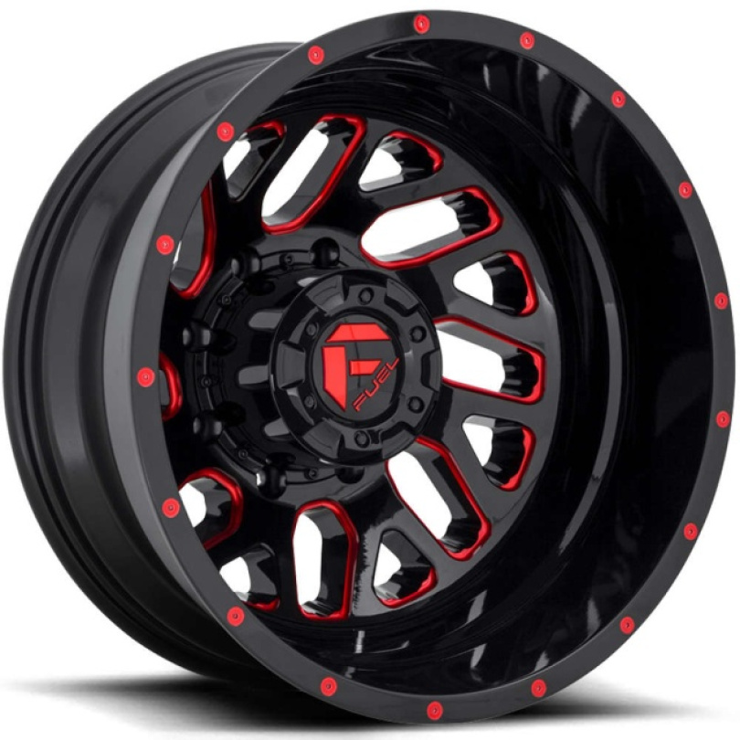 Fuel 1PC Triton 20X8.25 ET-201 8X200 142.00 Gloss Black Red Tinted Clear Fälg