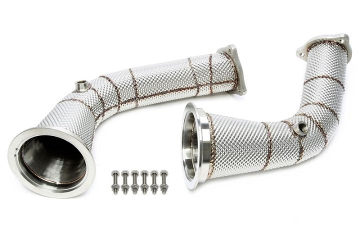 06AU019 Audi A4 RS4 & A5 RS5 Typ B9 Downpipes (Utan Katalysator) Med Värmeskydd TA Technix