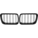 BMW 3-Serie E36 97-99 Dubbelribbad Blanksvart Sportgrill Sport-Look DIEDERICHS