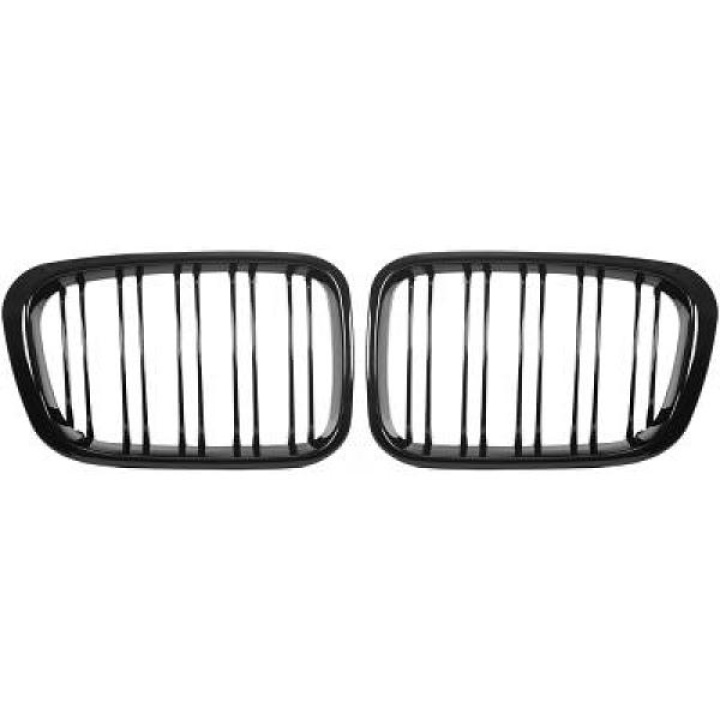 BMW 3-Serie E46 Sedan 98-01 Dubbelribbad Blanksvart Sportgrill Sport-Look DIEDERICHS i gruppen Välj bilmodell / BMW / 3-serie (E46) 1998-2005 / Styling / Grill hos DDESIGN Scandinavia AB (1214341)
