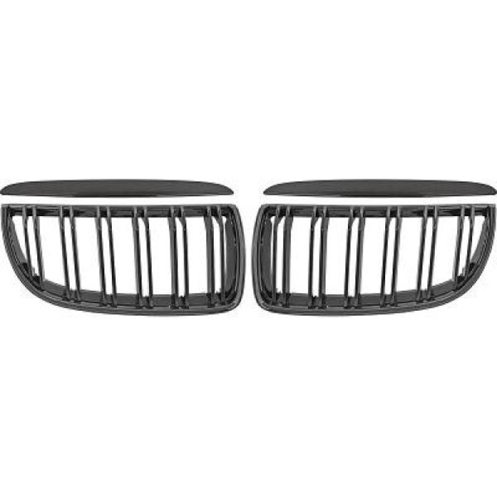 BMW 3-Serie E90/E91 05-08 Dubbelribbad Blanksvart Komplett Sportgrill / Njurar DIEDERICHS i gruppen Välj bilmodell / BMW / 3-serie (E90-E91) 2005-2012 / Styling hos DDESIGN Scandinavia AB (1216244)