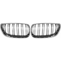 BMW 3-Serie E92/E93 06-10 Dubbelribbad Krom/Svart Sportgrill / Njurar Performance-Look DIEDERICHS