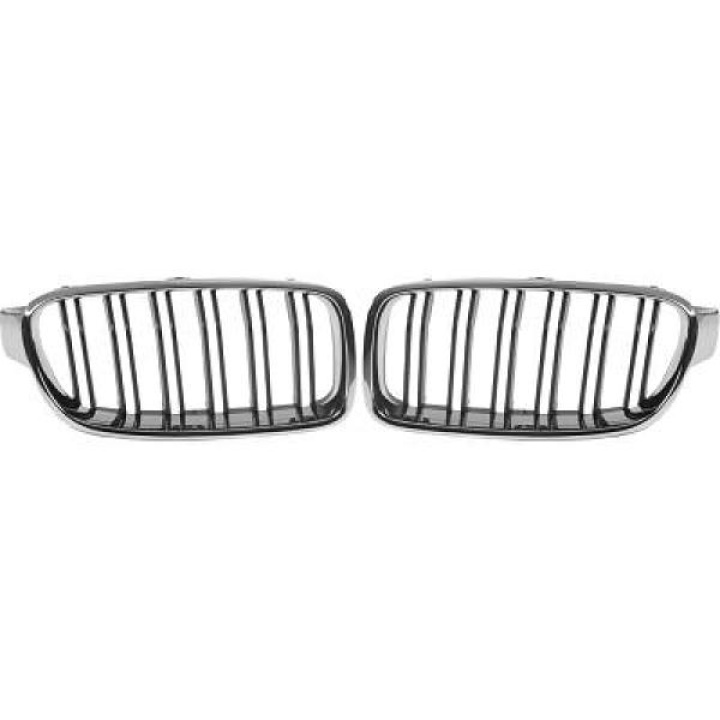 BMW 3-Serie F30/F31 11+ Dubbelribbad Kromad Sportgrill / Njurar Sport-Look DIEDERICHS i gruppen Välj bilmodell / BMW / 3-serie-4-serie (F30-F36) 11-19 / Styling / Grill hos DDESIGN Scandinavia AB (1217243)