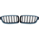 BMW 3-Serie F30 / F31 2012-2019 Dubbelribbad Blanksvart LED-Belysning Sportgrill / Njurar DIEDERICHS