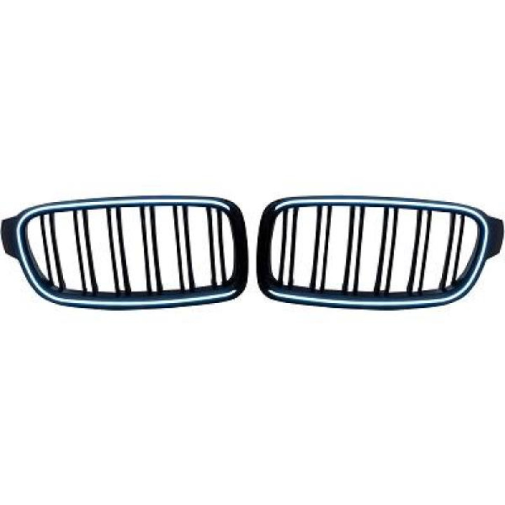BMW 3-Serie F30 / F31 2012-2019 Dubbelribbad Blanksvart LED-Belysning Sportgrill / Njurar DIEDERICHS i gruppen Välj bilmodell / BMW / 3-serie-4-serie (F30-F36) 11-19 / Styling / Grill hos DDESIGN Scandinavia AB (1217244)