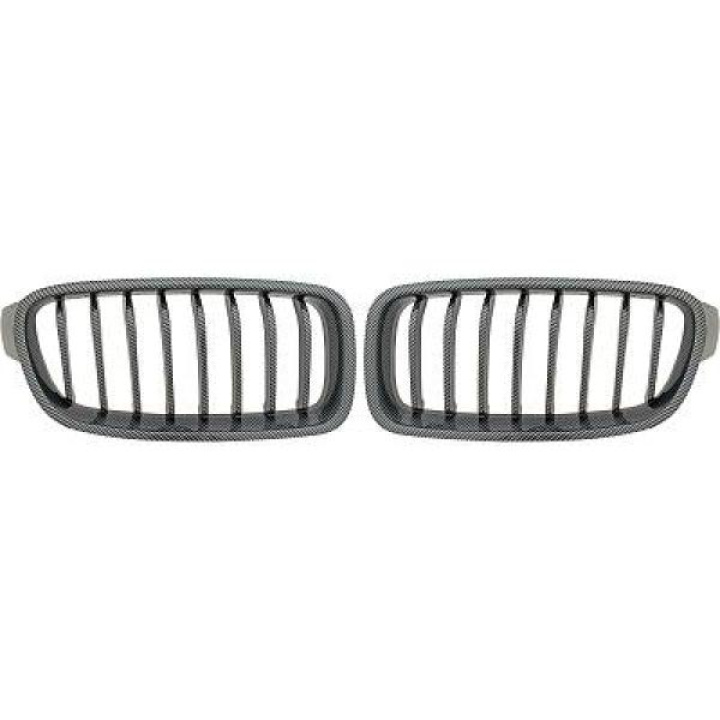 BMW 3-Serie F30/F31 11-15 Enkelribbad Kolfiberlook Sportgrill / Njurar Performance-Look DIEDERICHS i gruppen Välj bilmodell / BMW / 3-serie-4-serie (F30-F36) 11-19 / Styling / Grill hos DDESIGN Scandinavia AB (1217343)