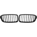 BMW 3-Serie F30/F31 11-15 Enkelribbad Mattsvart Sportgrill / Njurar Performance-Look DIEDERICHS
