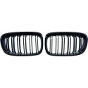 BMW 5-Serie E60/E61 03-10 Dubbelribbad Blanksvart Sportgrill / Njurar Performance-Look DIEDERICHS